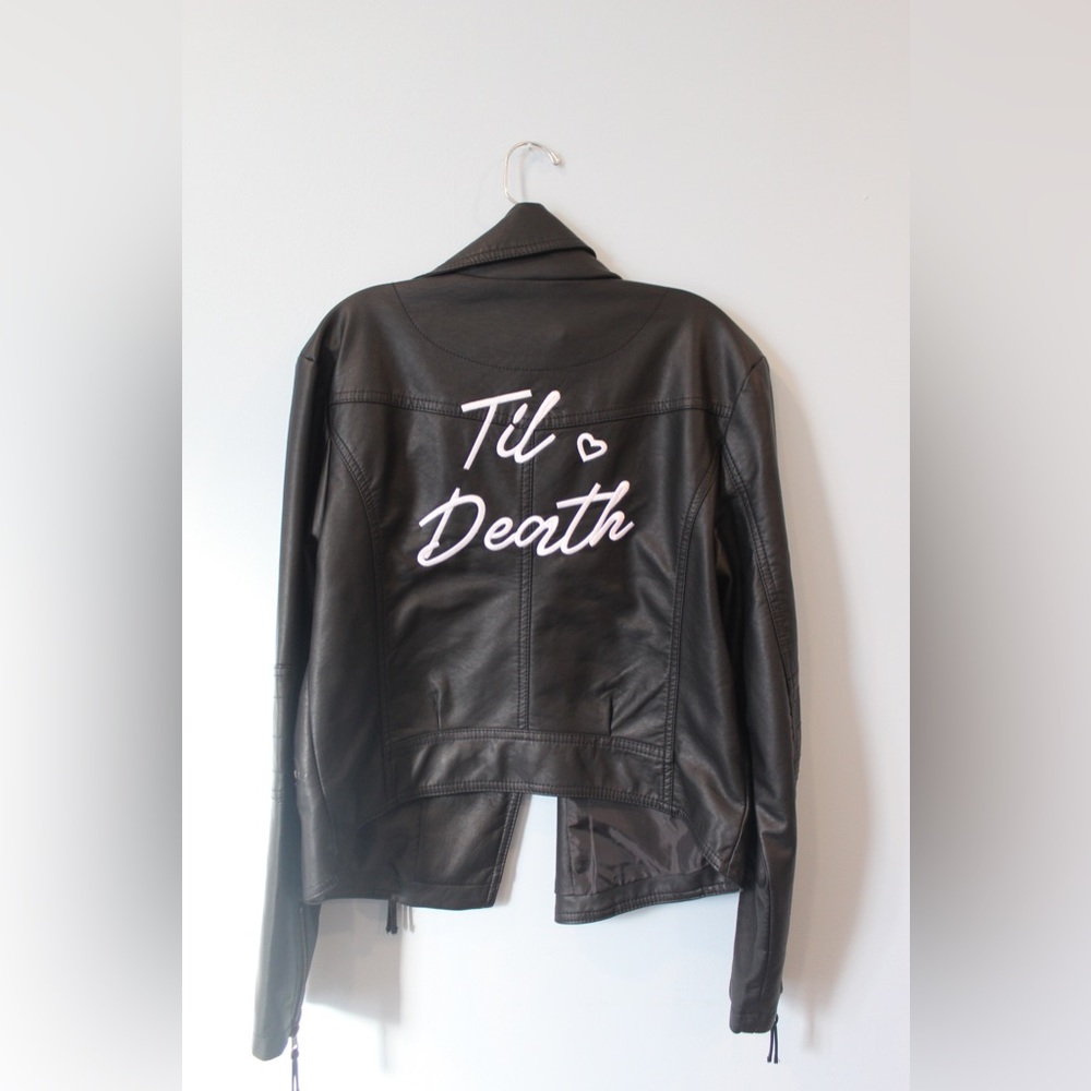 “Til death” bridal leather jacket